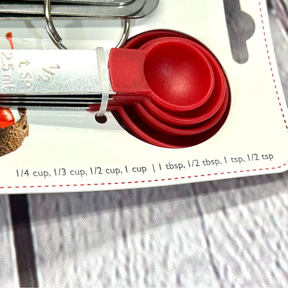 COOK WORKS Measuring Cup & Spoon Set-RED - Picture 5 of 9